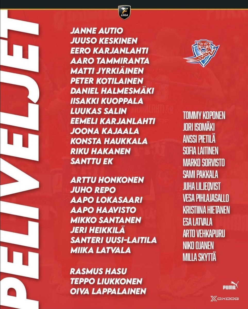 Peliveljet 2025 - 2026⚡️

#peliveljet #seinäjoki #salibandy #fliiga #oxdog #puma #näepunaista #tilaaliikkua #floorball #innebandy #räpsähtää