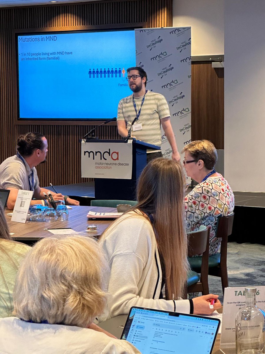 mndresearch's tweet image. At #MNDEnCouRageUK 2025 we’ve just heard 3 minute lightning talks from the early career researchers 🔬
There was a huge range of #MND #ALS research presented from what's going wrong in cells to improving diagnosis and care!
This shows just how much research is happening across…