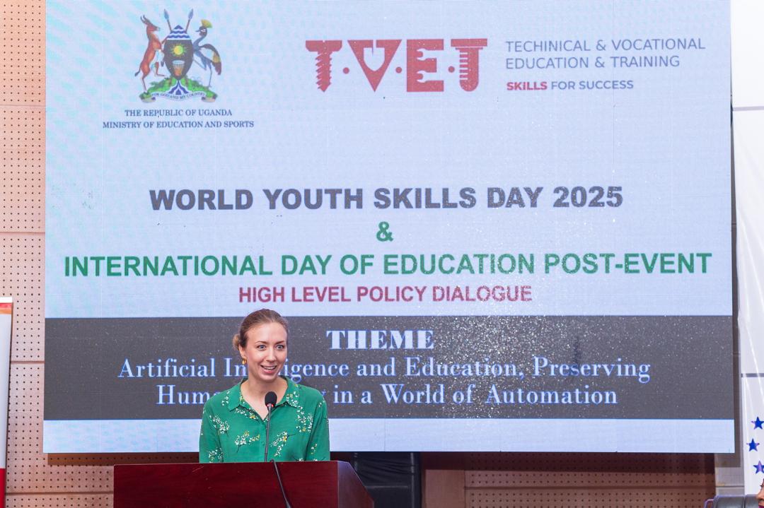 Our 🇪🇺Acting Head of Cooperation, Karolina Andrzejewska was delighted to join 🇺🇬Higher Education State Minister <a href="/JCMuyingo/">Hon.Dr.J.C Muyingo</a> along with #TeamEurope Ambassadors: Belgium🇧🇪, Germany🇩🇪 &amp; Ireland🇮🇪 at a high-level policy dialogue marking #WorldYouthSkillsDay 2025. 

#EUandUganda 🇪🇺🫶🇺🇬