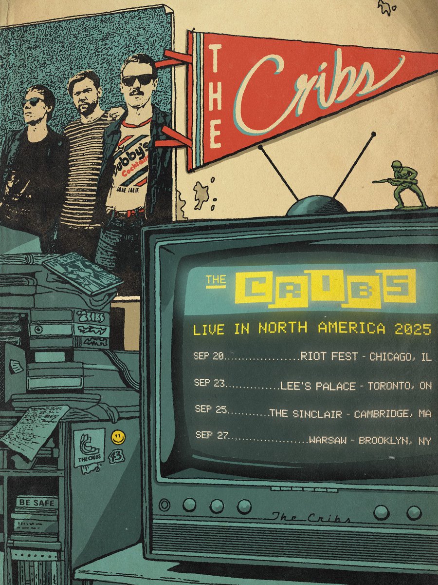 Alright - as we are coming out for <a href="/RiotFest/">Riot Fest</a> in September, we decided to add some extra club shows whilst we are over! These will be our first headline dates in N. America in 8 YEARS!!!

23rd TORONTO
25th BOSTON
27th NYC

Tickets on sale FRIDAY at 10AM
linktr.ee/TheCribsLive