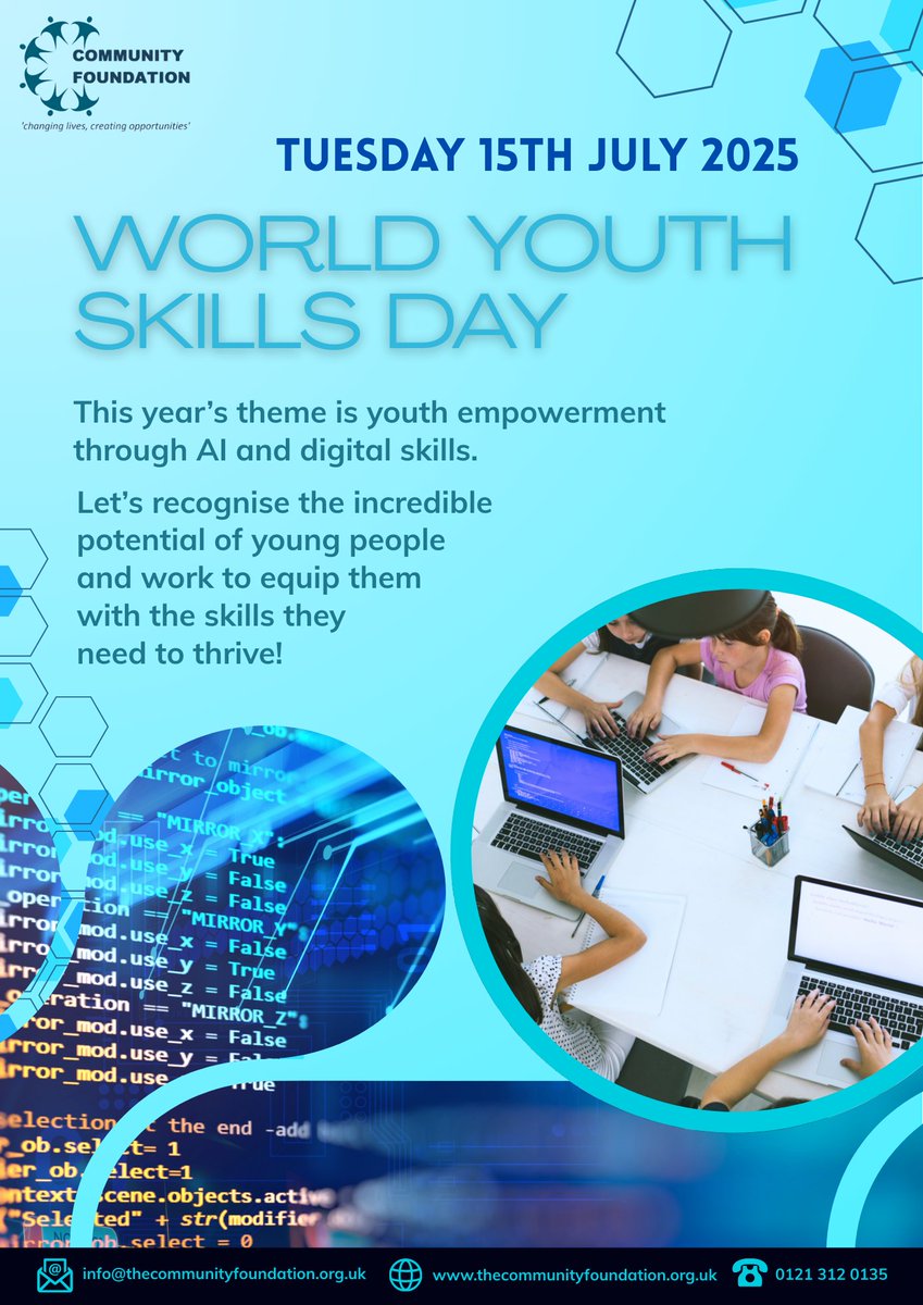 Tuesday 15 July is World Youth Skills Day!
Celebrating 10 years of empowering young people with skills for work, life, and entrepreneurship.
This year’s theme: Youth Empowerment through Tech and AI.
Let’s support youth to adapt, lead, and thrive!
#WYSD2025 #YouthLead