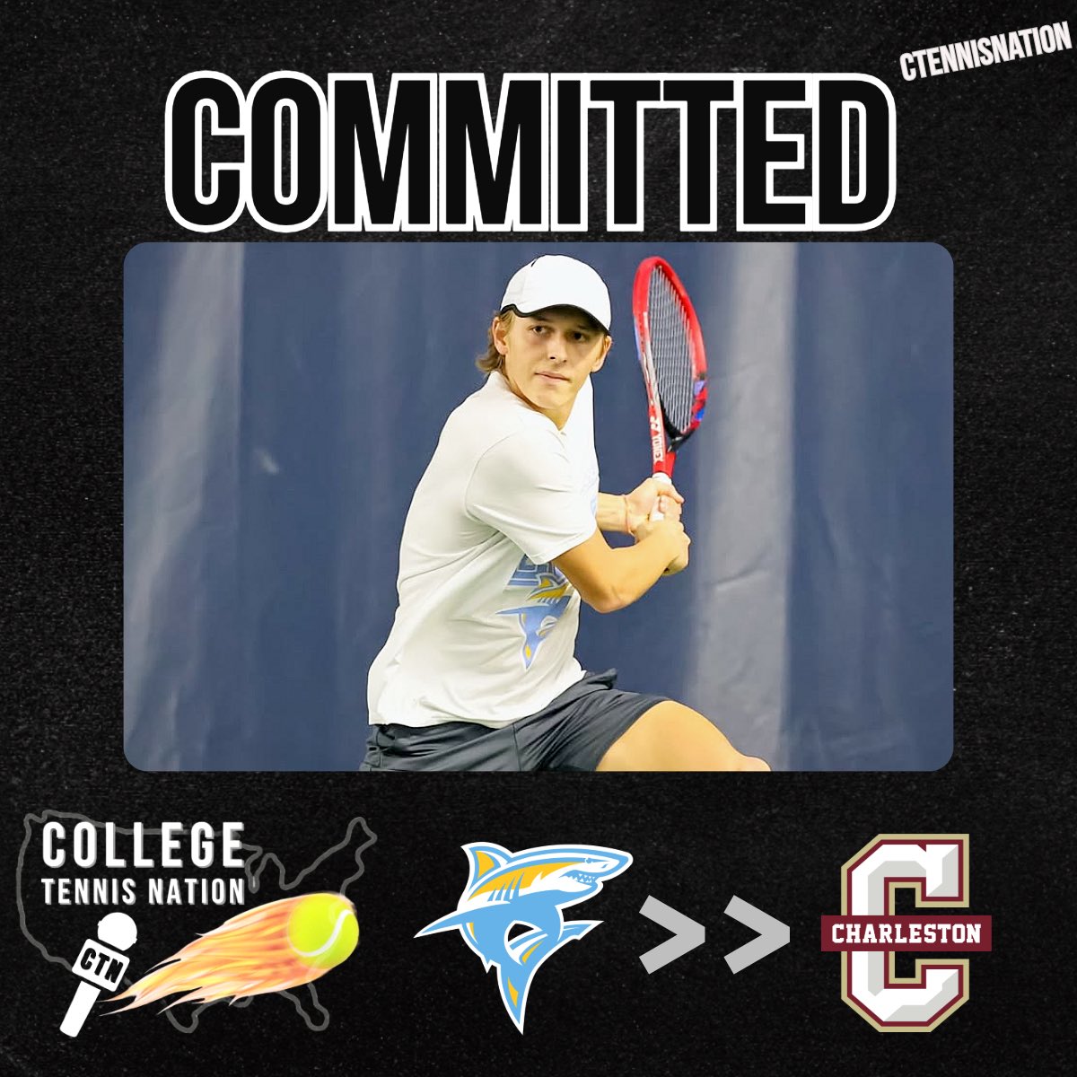 CTennisNation's tweet image. 🚨BREAKING: LIU Transfer Leon Harder has committed to The College of Charleston, sources tell CTN.
The 6’1 Junior from Hamburg, Germany went 13-6 playing at the No. 1 singles spot for the Sharks this season. (11.93 UTR)
Harder earned NEC First Team All-Conference.