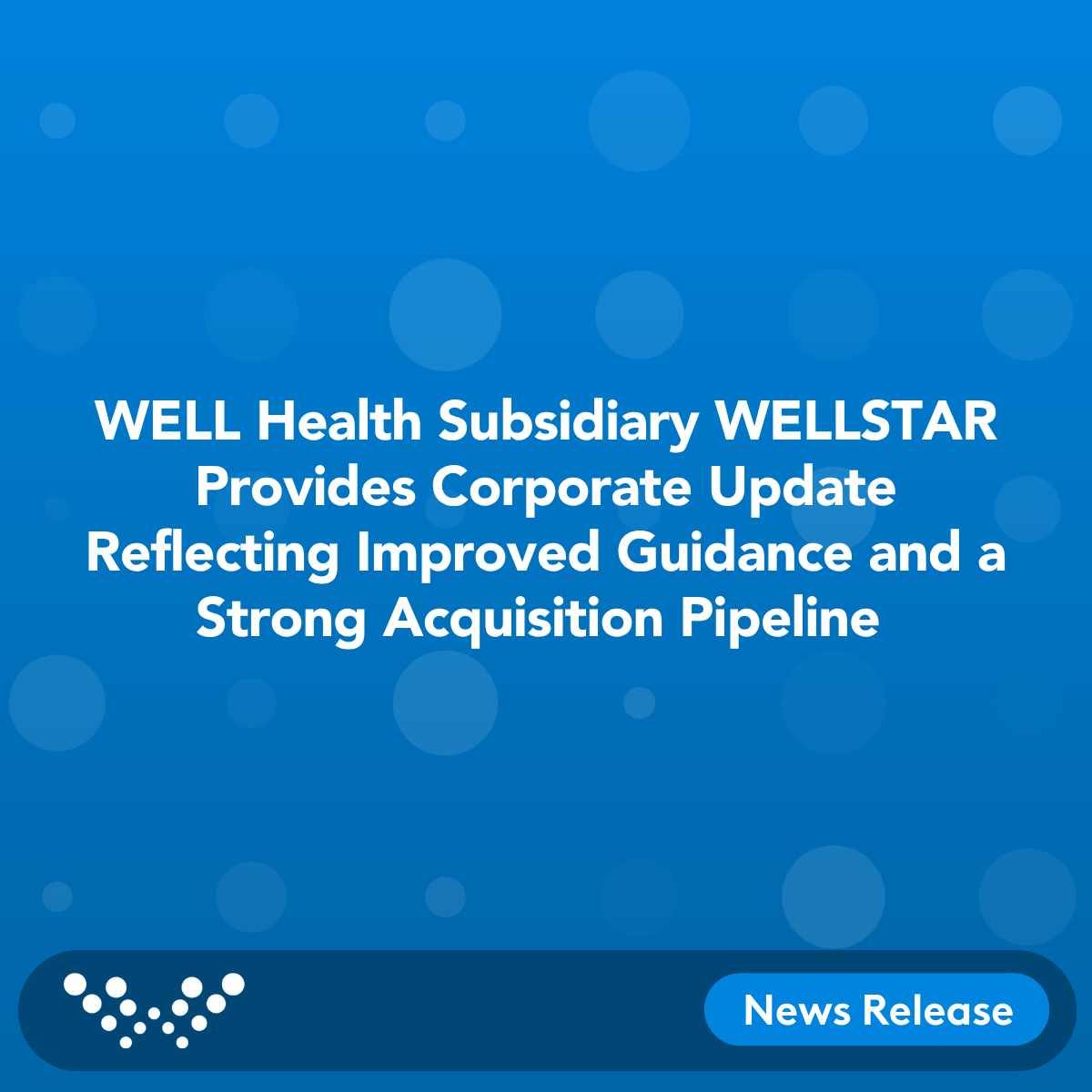 WELL is pleased to share a corporate update on its majority-owned subsidiary, WELLSTAR, highlighting continued strength across revenue growth, strategic acquisitions, and AI innovation.

Read WELL's PR for full details: ow.ly/W48m50WpT4o
