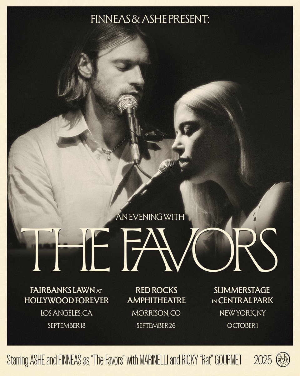 So excited to share our very first proper shows as The Favors at 3 of our favorite venues. Artist pre-sale begins Wednesday, July 16 at 10am local and general on-sale on Friday, July 18 at 10am local. Sign up here wearethefavors.com/pages/tour