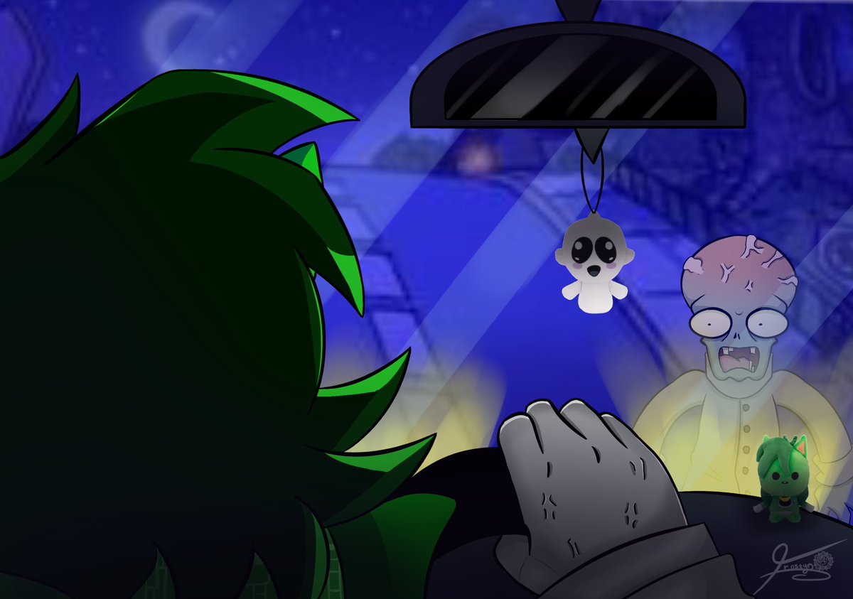 Una noche cualquiera para yezan 🦔🌙💚

No creo que sea la rutina de siempre…o si?👀🌻

<a href="/Yezan135/">Don Limón (Kris Mode) 🍋💚</a> 
#yezan #pvzfanart #pvz