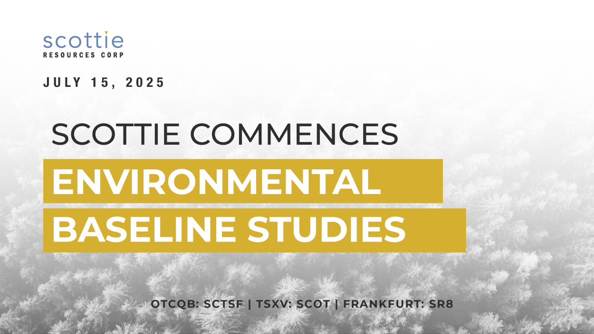 ScottieCorp's tweet image. News Release 📣 We are pleased to announce the commencement of environmental baseline studies at our 100% owned, road-accessible Scottie Gold Mine DSO Project, located in British Columbia’s Golden Triangle region.
A comprehensive environmental baseline program will position the…