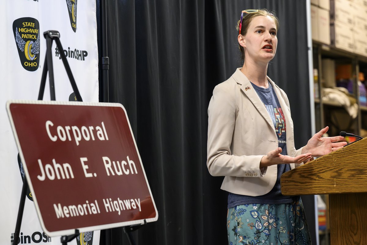 OSHP_NWOhio's tweet image. Yesterday, members of the Ohio State Highway Patrol and the Ruch family gathered to dedicate part of U.S. Route 20 in Ashtabula County in memory of Corporal John E. Ruch. Today, we ensure that his name and sacrifice will never be forgotten.