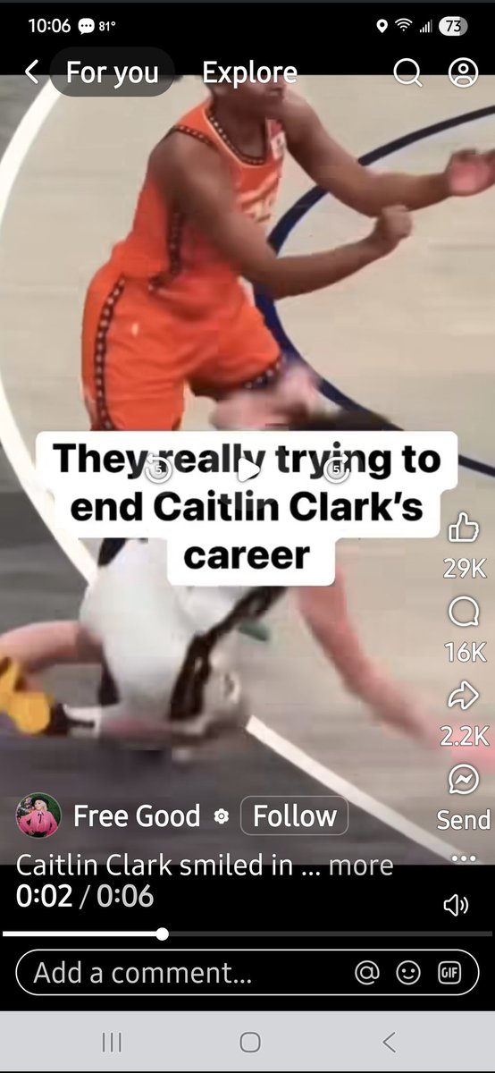 Char1442's tweet photo. @WNBA this girl punched Caitlin Clark with a closed fist. What kind of sport are you running? Are you going to wait till she's permanently injured and can never play basketball again before you do something? Oh you like the ratings you're getting for allowing https://t.co/TGyxJPRgJl
