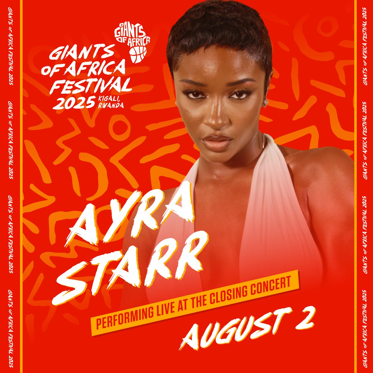 Giants of Africa (@giantsofafrica) on Twitter photo Just when you thought the GOA Festival couldn't get any bigger 🔥🎤
We are excited to announce that Nigerian pop sensation <a href="/ayrastarr/">Celestial being</a> will be lighting up the stage at the Closing Concert on August 2.
Get your tickets today: goafestival.org Just when you thought the GOA Festival couldn't get any bigger 🔥🎤
We are excited to announce that Nigerian pop sensation <a href="/ayrastarr/">Celestial being</a> will be lighting up the stage at the Closing Concert on August 2.
Get your tickets today: goafestival.org