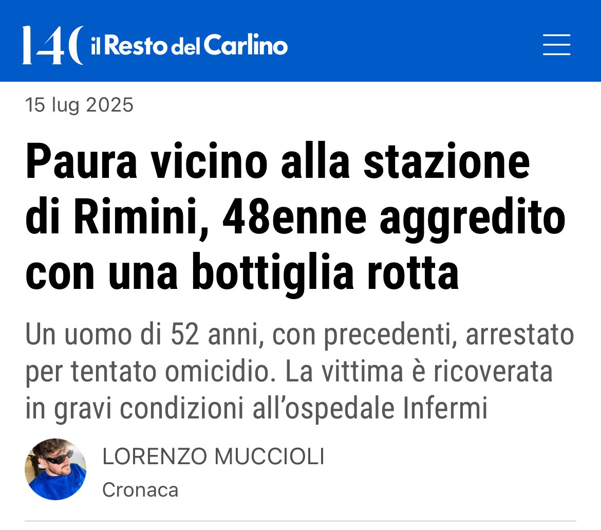 Rimini, in prognosi riservata, un uomo di 48 anni aggredito e colpito al collo con una bottiglia rotta

👉 arrestato per tentato omicidio un 52enne marocchino con precedenti per spaccio