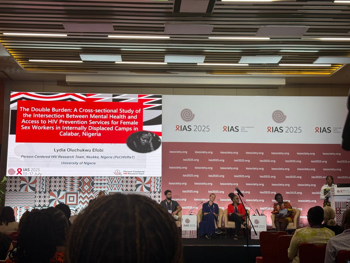 AfricaSexWork's tweet image. ASWA at IAS 2025, Kigali!
Our Regional Coordinator, Grace Kamau, attended the “Centering Mental Health in the HIV Response” abstract session at #IAS2025 in Kigali.
Mental health is an essential part of effective HIV responses—especially for sex workers and other key…