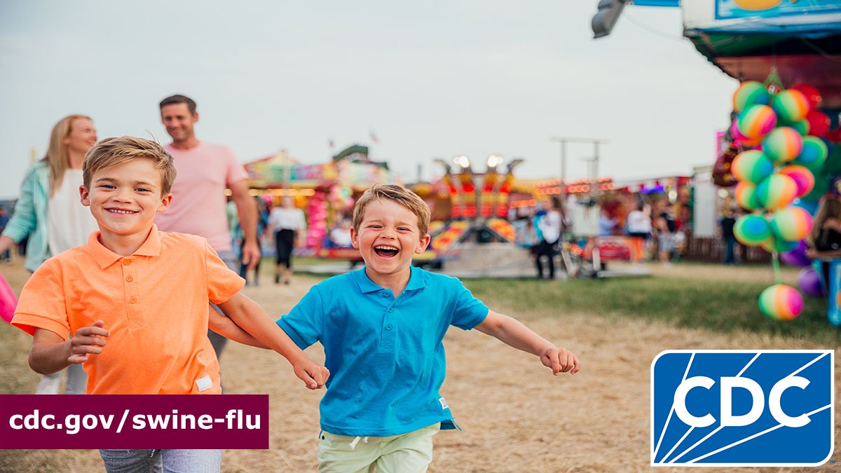 CDCgov's tweet image. Planning to attend an agricultural fair where pigs, cows, or poultry may be present? CDC recommends precautions to help prevent the spread of #flu between people and certain animals. Read CDC’s guidance for preventive actions at fairs: bit.ly/4lNnUfw