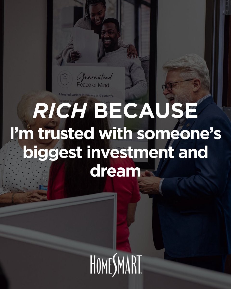 ➡️ True wealth isn’t just measured in dollars, it’s defined by the life you design. 

At HomeSmart, wealth means freedom to choose how you work, who you serve &amp; the impact you make.🏡

What makes you feel rich?

#PowerOfExperience #HomeSmart #RealEstateAgent