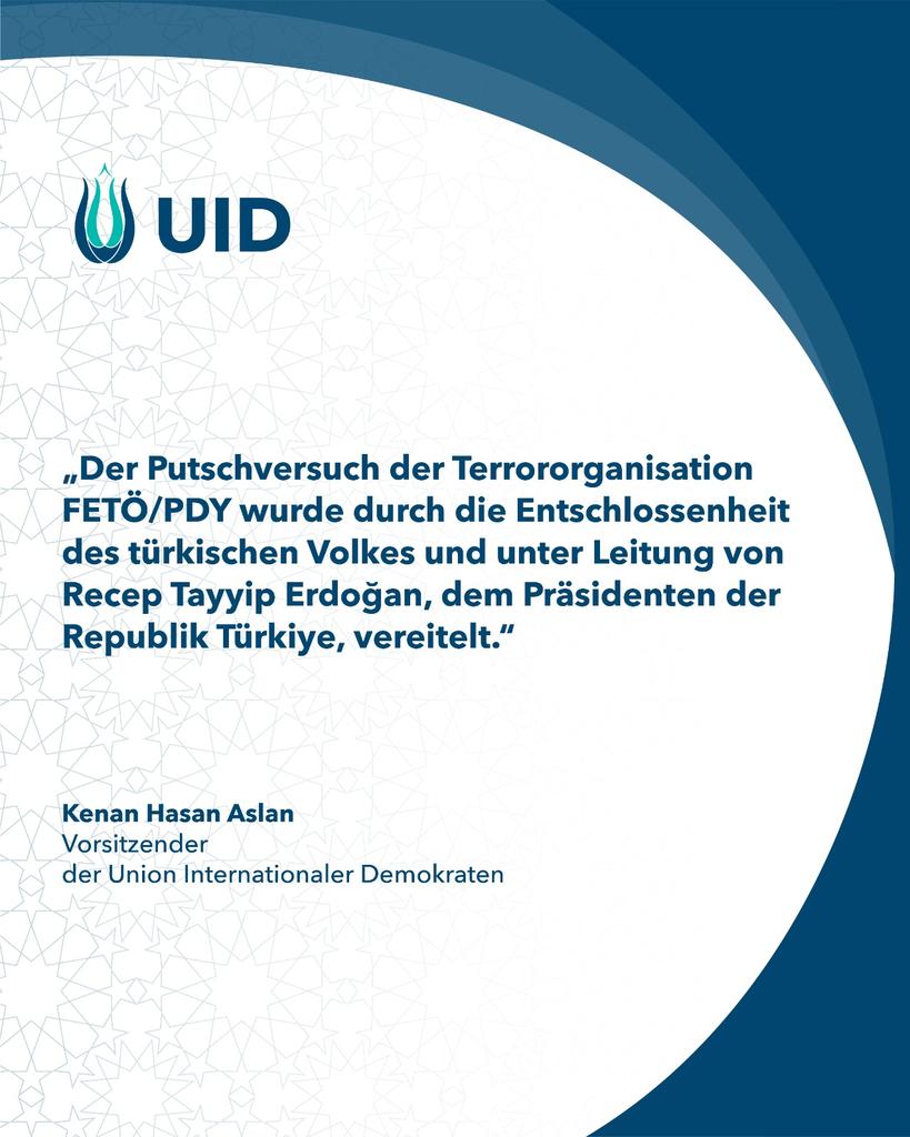 U_I_D's tweet image. 🇩🇪 Pressemitteilung 

Botschaft zum 9. Jahrestag des 15. Juli: Tag der Demokratie und nationalen Einheit

u-id.org/de/botschaft-z…