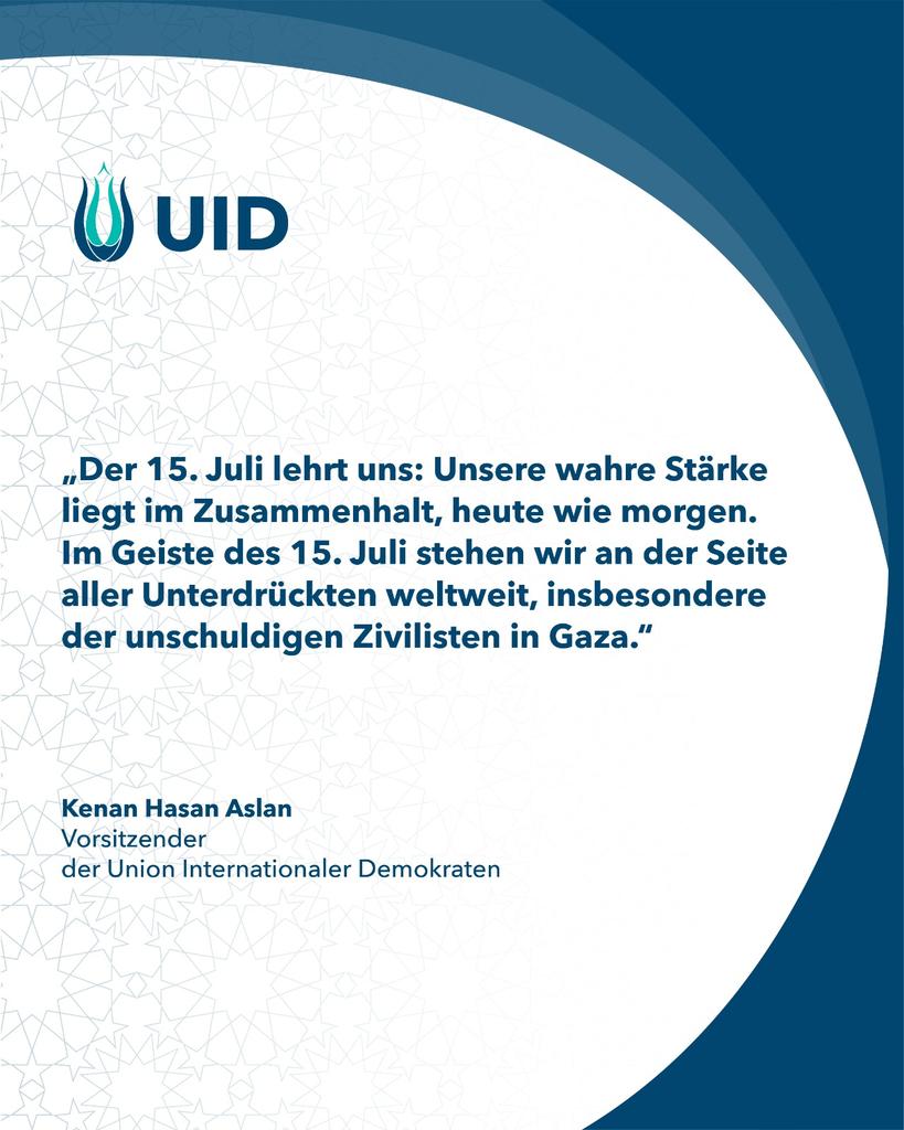 U_I_D's tweet image. 🇩🇪 Pressemitteilung 

Botschaft zum 9. Jahrestag des 15. Juli: Tag der Demokratie und nationalen Einheit

u-id.org/de/botschaft-z…