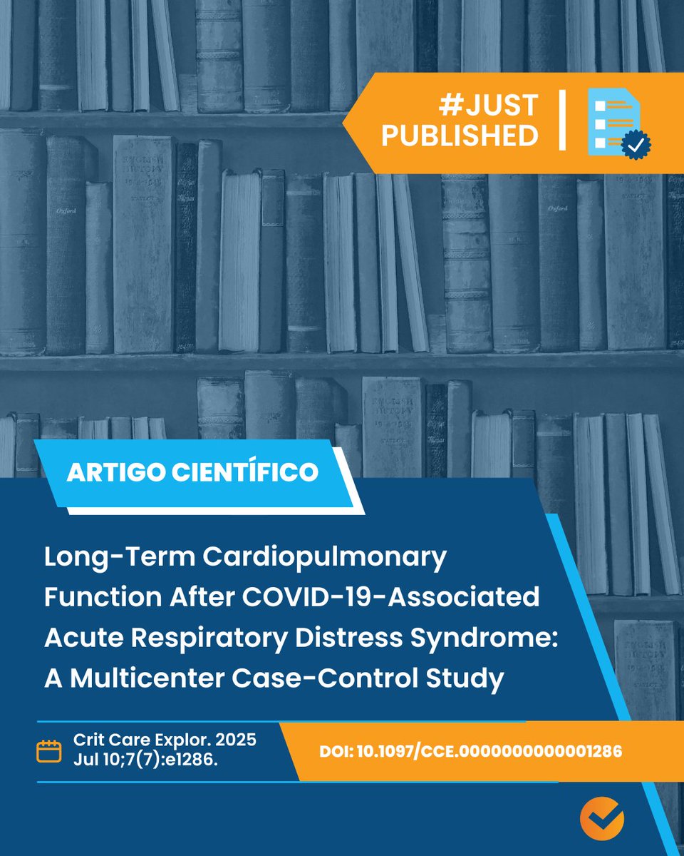 Artigo recém publicado! #JustPublished

Título: Long-Term Cardiopulmonary Function After COVID-19-Associated Acute Respiratory Distress Syndrome: A Multicenter Case-Control Study

Acesse: pubmed.ncbi.nlm.nih.gov/40637450/