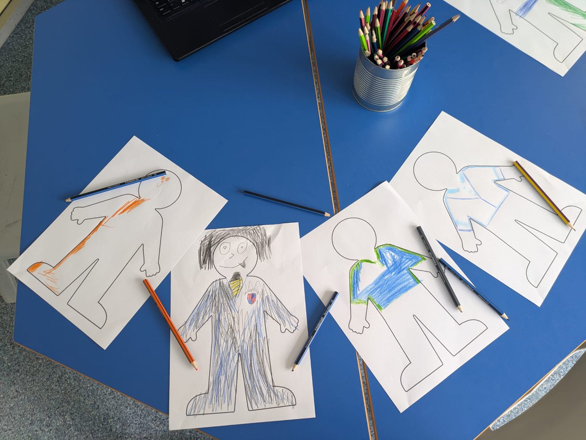 WMISLT2's tweet image. ✨ Our therapist Lauren recently got creative with the Year 6 transition group at @Topcliffeschool — they had a go at drawing what their new school uniform might look like 👇
A fun way to get ready for the big move as we near the end of the school year 👔 #mysltday