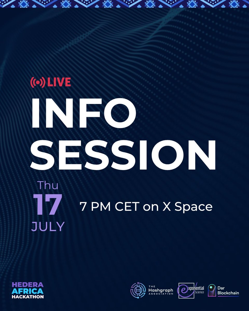 Hedera_Hacks's tweet image. 🎙️ AMA Incoming – This Thursday at 7PM CET!
We’re teaming up with @HashgraphOnline DAO for a special AMA dedicated to the AI track of the Hedera Africa Hackathon.
Expect:
🧠 Deep dive into AI x Web3 use cases
💡 Guidance on building with Hedera’s AI Studio
🌍 How to get…