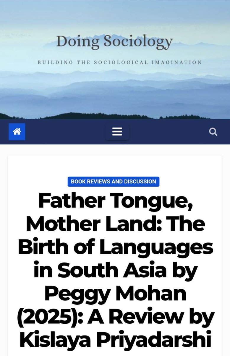 Dept of Political Science, University of Hyderabad (@uohpolsci) on Twitter photo <a href="/kislaya2000/">Kislaya Priyadarshi</a>, Research Scholar <a href="/uohpolsci/">Dept of Political Science, University of Hyderabad</a>, has reviewed the book "Father Tongue, Mother Land: The Birth of Languages in South Asia" by Peggy Mohan in <a href="/SociologyDoing/">Doing Sociology</a>.
Read moređ
doingsociology.org/2025/07/03/fatâŠ
<a href="/HydUniv/">Univ of Hyderabad</a> <a href="/School_SocialSc/">School of Social Sciences, UoH</a> <a href="/CommunitasPolSc/">Communitas (Dept. of Political Science, UoH)</a> <a href="/PenguinBooks/">Penguin Books</a>
#UoH #PenguinBooks <a href="/kislaya2000/">Kislaya Priyadarshi</a>, Research Scholar <a href="/uohpolsci/">Dept of Political Science, University of Hyderabad</a>, has reviewed the book "Father Tongue, Mother Land: The Birth of Languages in South Asia" by Peggy Mohan in <a href="/SociologyDoing/">Doing Sociology</a>.
Read moređ
doingsociology.org/2025/07/03/fatâŠ
<a href="/HydUniv/">Univ of Hyderabad</a> <a href="/School_SocialSc/">School of Social Sciences, UoH</a> <a href="/CommunitasPolSc/">Communitas (Dept. of Political Science, UoH)</a> <a href="/PenguinBooks/">Penguin Books</a>
#UoH #PenguinBooks