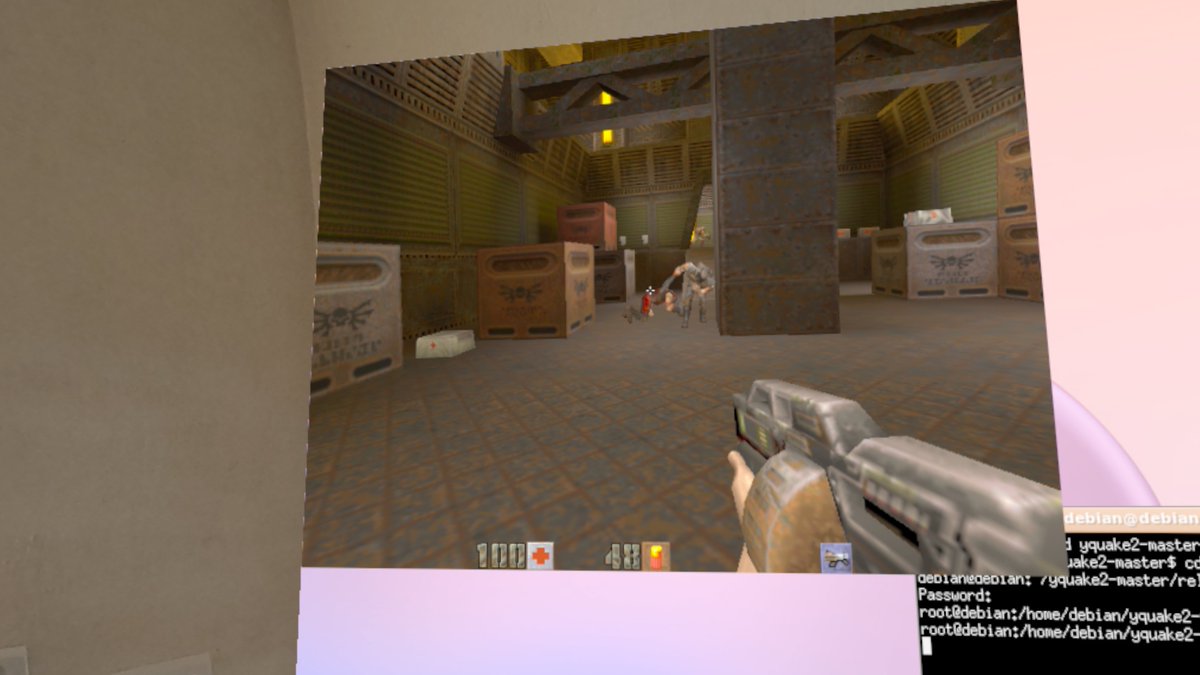 anjin_games's tweet image. Swapping Red and Blue gives us the familiar colours of Quake2 as it should look.

#quake2 #xrlinux #ar #xr #vr #quest3 #linux #yquake2