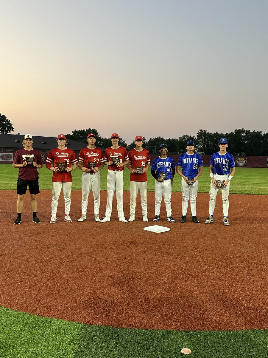 AcmeCongress's tweet image. Your 2025 ACME Baseball All-Tournament Team 🏆
Big-time performances on the big stage.

Perrysburg – Reese Miller
Kalida – Jaxon Hoffman
Defiance – Colt Ward, Dallas Mendez, Diego Tavares
St. Henry – Austin Zimmerman, Max Delzieth, Tate Boeckman
🏅 MVP: Owen Zimmerman – St. Henry