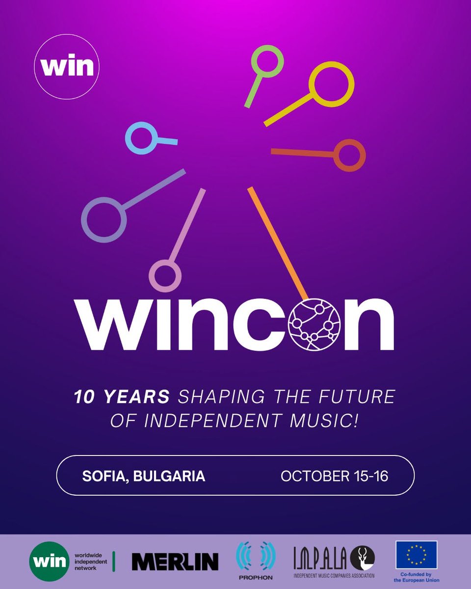 IMPALAMusic's tweet image. 🇧🇬 WINCON returns 15&16 Oct in Sofia, Bulgaria
@winformusic's flagship event brings together indie music trade bodies from 40+ countries.
Presented with ANMIP, supported by @merlinnetwork & Prophon Bulgaria, co-funded by the @EU_Commission
🔗 info tinyurl.com/3h6db7r