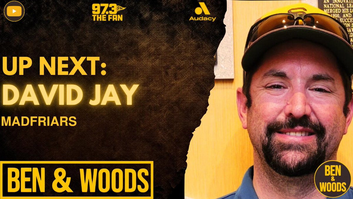 Ben & Woods (@benandwoods) on Twitter photo Our pal <a href="/dmjay/">David Jay</a> from <a href="/madfriars/">MadFriars - The source for Padres Prospects news</a> returns to the show NEXT to give us a full recap of the Padres draft selections!
📻 <a href="/973TheFanSD/">97.3 The Fan</a>
📱 <a href="/Audacy/">Audacy</a> App
WATCH: youtube.com/watch?v=Z8Ajeu… Our pal <a href="/dmjay/">David Jay</a> from <a href="/madfriars/">MadFriars - The source for Padres Prospects news</a> returns to the show NEXT to give us a full recap of the Padres draft selections!
📻 <a href="/973TheFanSD/">97.3 The Fan</a>
📱 <a href="/Audacy/">Audacy</a> App
WATCH: youtube.com/watch?v=Z8Ajeu…