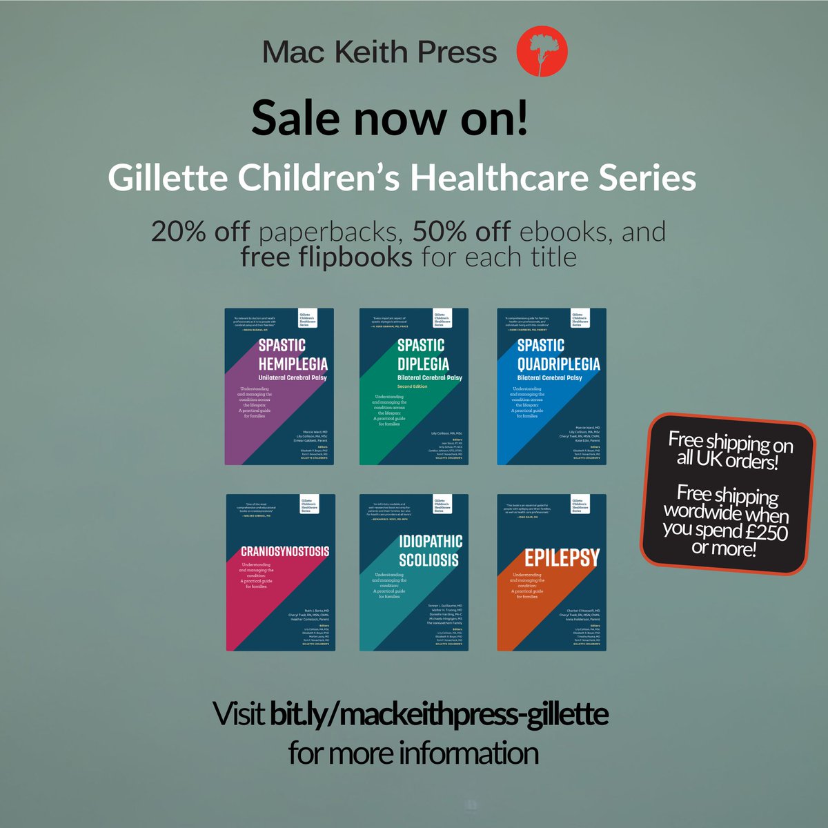 mackeithpress's tweet image. For a limited time only, save 20% on print books and 50% on ebooks — until 25th July!
Benefit from free shipping on all UK orders, and if you're ordering from overseas, enjoy free worldwide shipping when you spend £250 or more.
Visit buff.ly/A9C36Rq for more information
