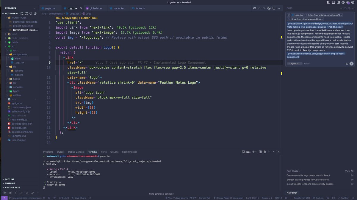 ronnypdev's tweet image. Took a week off, did some traveling, and now I'm back to doing what I do best.
#codingwhileunemployed #UntilTheWheelsFallOff #Nextjs #TypeScript #React #TailwindCSS #VibeCoding #AIagents #AI #Cursor #Figma