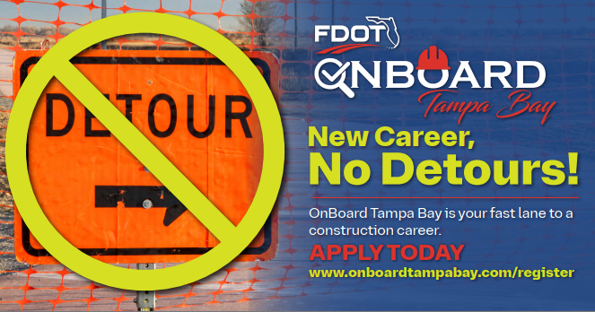 MyFDOT_Tampa's tweet image. Steer your career in the right direction!
Apply Today 👉: onboardtampabay.com/register/

#FDOT #TampaCareers #FutureWorkforce #ConstructionCareers