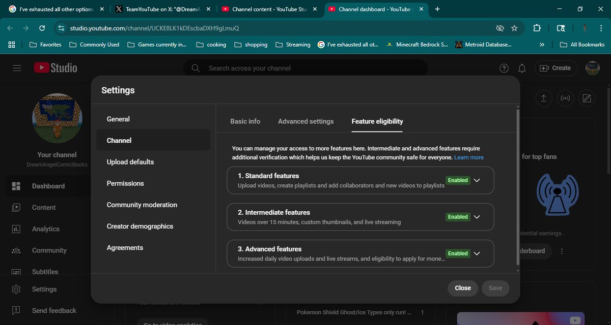 DreamAngel1313's tweet photo. @TeamYouTube So why do I get the error? https://t.co/WOzQGf1mQw