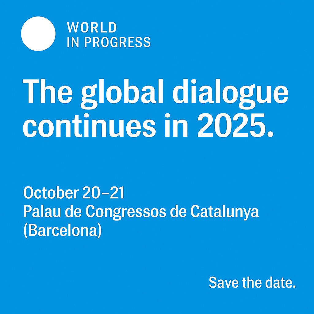 World In Progress returns!
Barcelona hosts again the international forum by Grupo Prisa, bringing together global leaders to debate today’s major challenges.

🗓️ Oct 20–21
📍 Palau de Congressos de Catalunya (Barcelona)
#WIP2025 #WorldInProgress #SaveTheDate