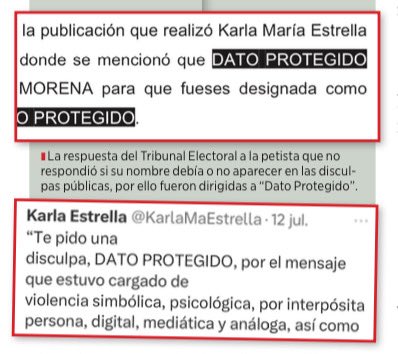 Cada vez que Karla Estrella postea el texto que la autoridad le obliga, se exhibe la miseria moral de DATO PROTEGIDO y de su esposo, el presidente de la Cámara.

Usar la “violencia política de género” para silenciar y humillar es una ruindad.

Es un cobarde ataque desde el poder.