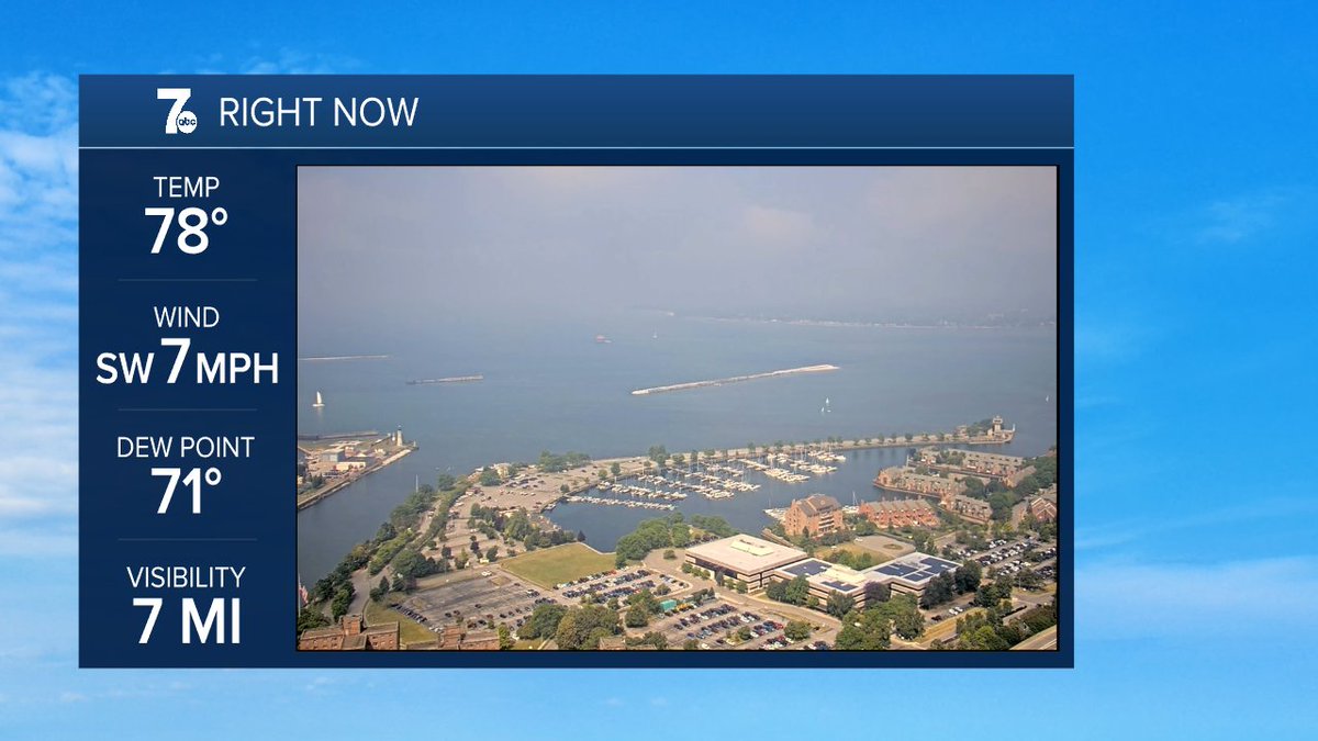 wnywxguy's tweet image. The fog has thinned considerably revealing an almost tropical looking view of the #Buffalo waterfront. And a tropical feel to go along with that view with a dew point of 70+! #WNY #WX