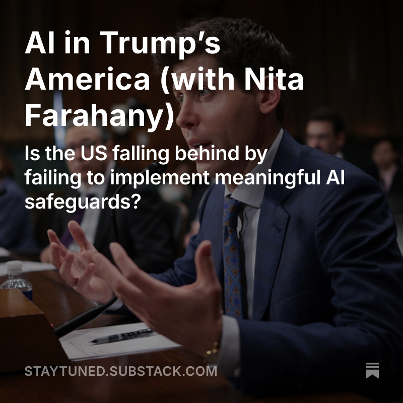 CAFE (@cafedotcom) on Twitter photo The US is falling behind by failing to implement meaningful AI safeguards, putting civil liberties, health, and democracy at risk. <a href="/NitaFarahany/">Nita Farahany</a> explains on a new Insider pod with <a href="/JoyceWhiteVance/">Joyce Alene</a>: cafe.visitlink.me/XkPLzm The US is falling behind by failing to implement meaningful AI safeguards, putting civil liberties, health, and democracy at risk. <a href="/NitaFarahany/">Nita Farahany</a> explains on a new Insider pod with <a href="/JoyceWhiteVance/">Joyce Alene</a>: cafe.visitlink.me/XkPLzm