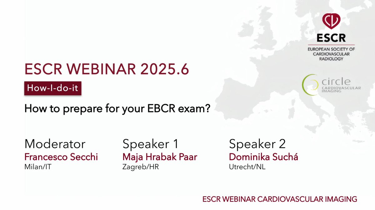 💻Missed our last webinar?💻

“How to prepare for your EBCR exam” has just been uploaded to the ESCR website (accessible for active ESCR members free of charge) – enjoy! 🤩

Webinar Gallery: zurl.co/E1t6 
Membership: zurl.co/TFiQ