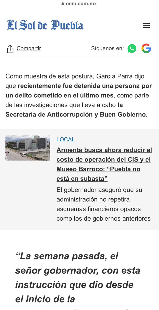 SimonLevyMx's tweet photo. Me parece muy bien que ante la denuncia que hice, el @Gob_Puebla actúe.
Me da gusto que no toleren la corrupción.
Gracias gobernador @armentapuebla_ . https://t.co/v7LznxHvtY