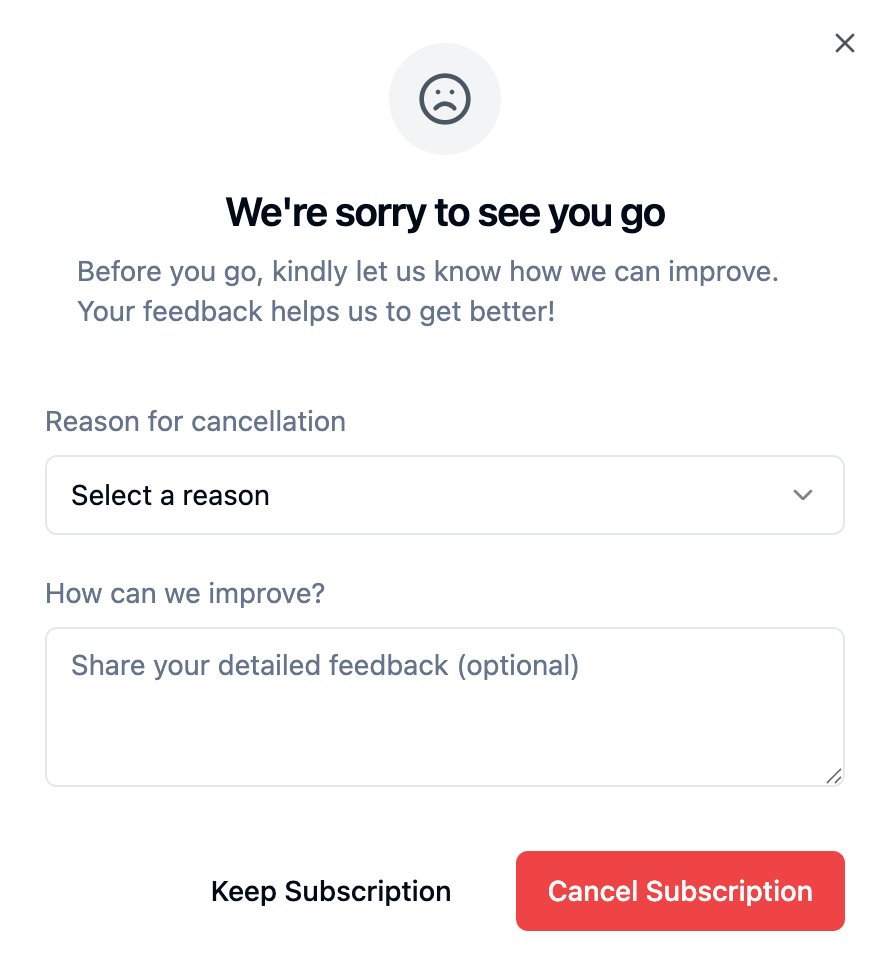 Just dropped this lil thing to ask people why they cancel 😬

Tryna figure out reasons for churn.

<a href="/lovable_dev/">Lovable</a> built it for me in like 2 mins lol GOAT 🐐🔥 Thank you <a href="/antonosika/">Anton Osika – eu/acc</a>