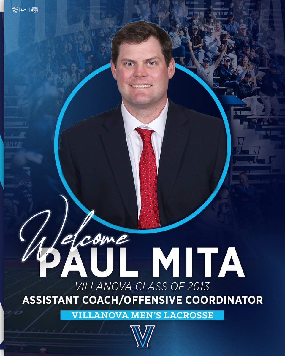 NovaLacrosse's tweet image. It's a welcome back for this Wildcat! We've hired Paul Mita '13 back as our newest assistant coach and offensive coordinator 😼✌️
📰 villanova.com/news/2025/7/15…
#GoNova