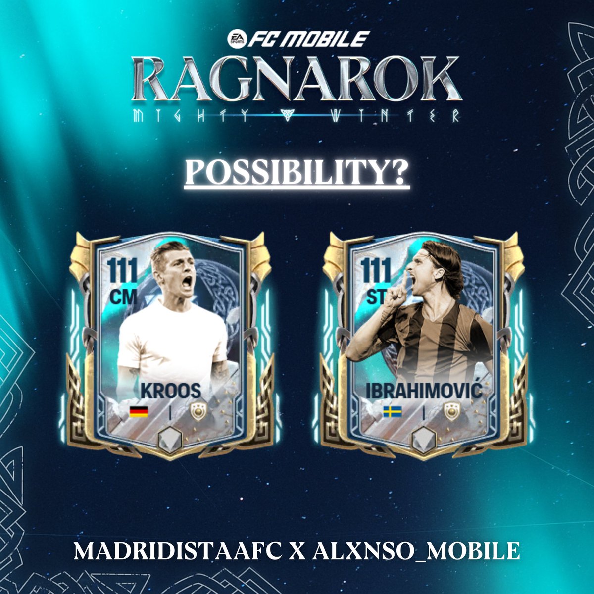 🔥 Kroos &amp; Zlatan Incoming!

✅ Kroos in Defining Legacies 
✅ Zlatan in Icon Chronicles

But… could they also appear in Ragnarok? 👀❄️
What do you think?

🤝 Collab with <a href="/ALXNSO_MOBILE/">Alxnso</a> 

#FCMobile #Ragnarok #DefiningLegacies #IconChronicles #Kroos #Ibrahimovic #Predictions