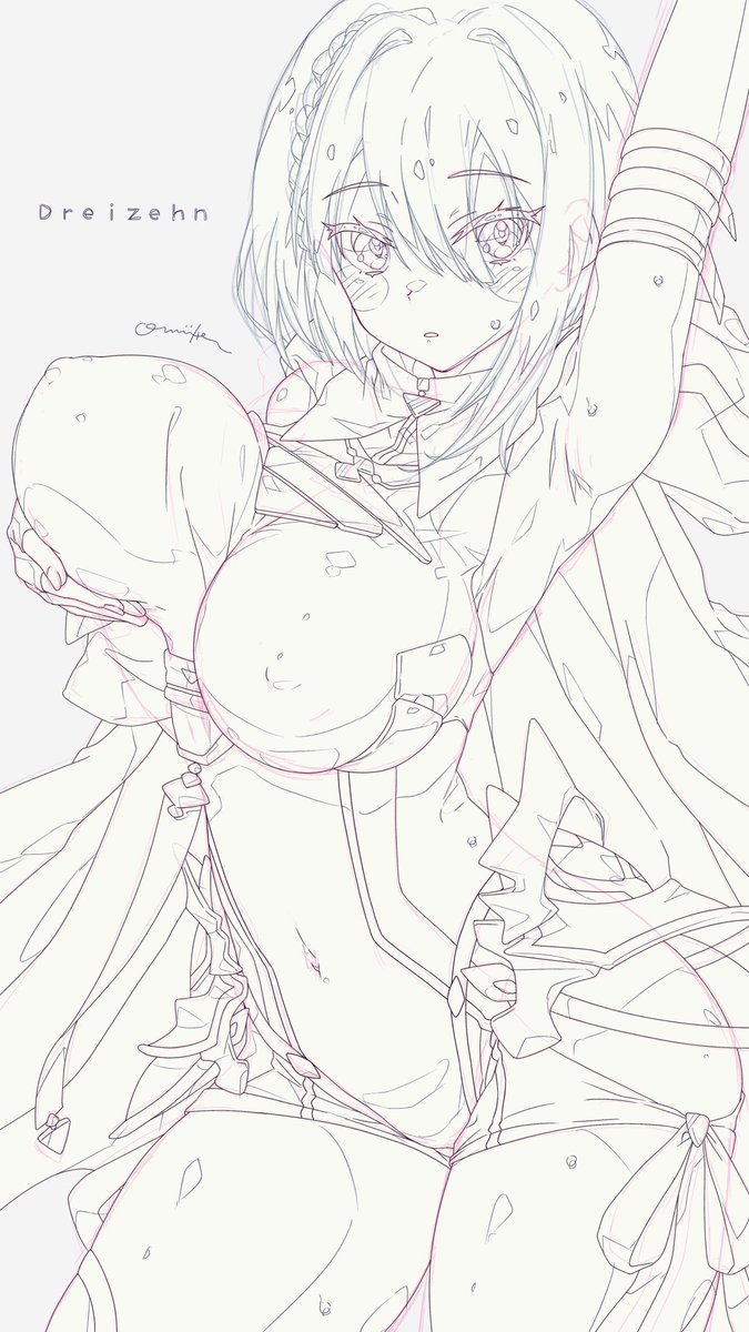 ooomuller's tweet image. 私の名前はドライツェーン。腋を見せたくて肩アーマーは外している