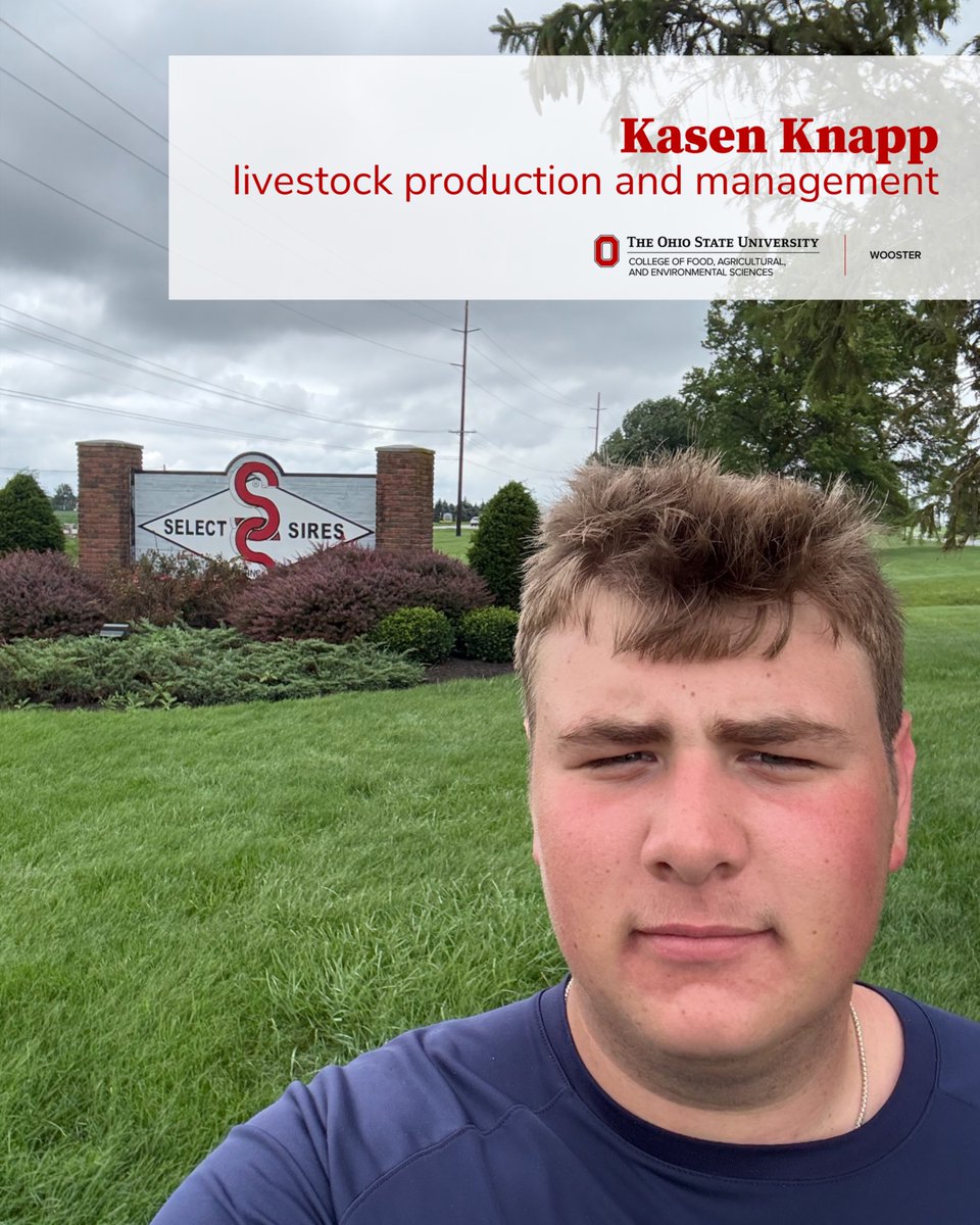 Kasen Knapp, a second-year livestock production and management student, is spending his summer with Select Sires in Plain City, Ohio.