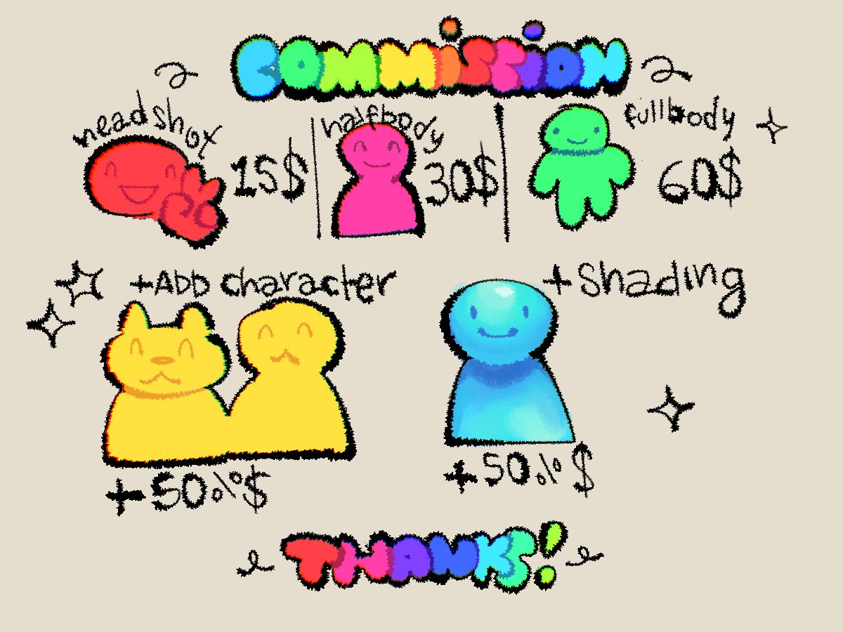 pulpypepper's tweet image. - C🐘MMISSIONS OPEN!! -
> Vou estar abrindo 6 slots esse mês
> Cobro em real para brasileiro
> Faço sfw e nsfw, mesmo preço
Qualquer coisa minhas dms tão abertas >_'