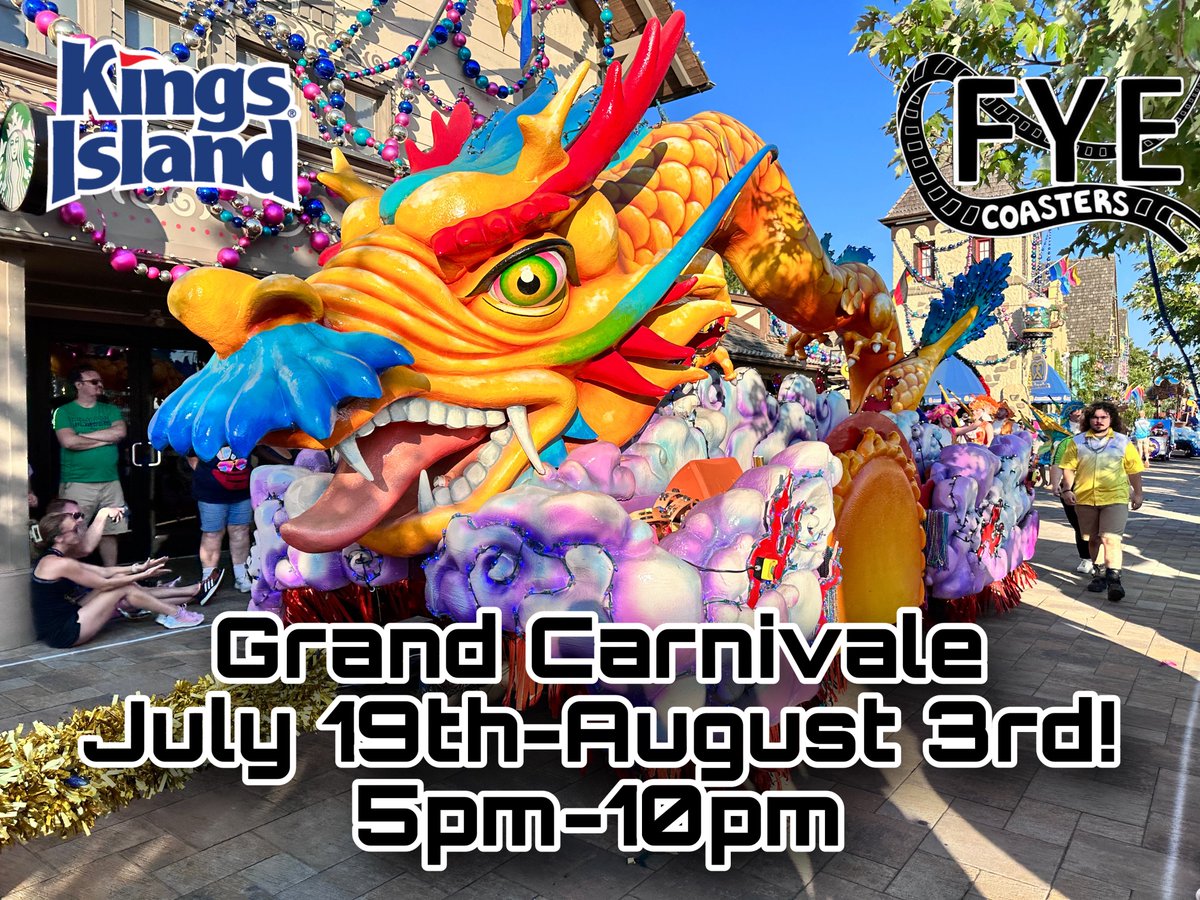 FyeCoasters's tweet image. Grand Carnivale Starts this Saturday! Who’s ready? 

#fyecoasters #ohio #fun #kingsisland #grandcarnivale