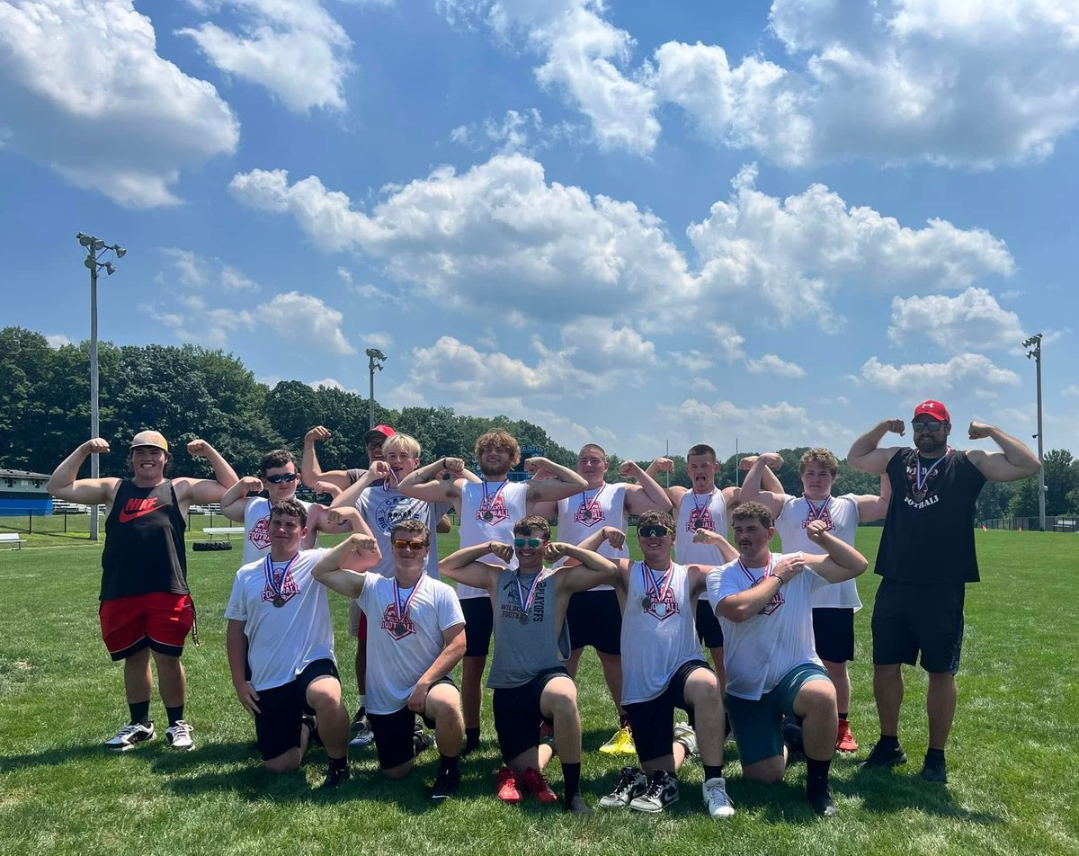 Great work by our great young men! They took 3rd out of 22 teams total! Greta job and thank you to Conneaut for having us out!💪🏈