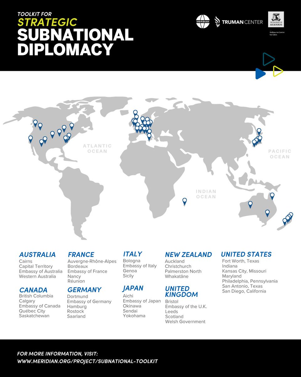 MeridianIntl's tweet image. Global challenges don’t stop at borders, and neither should solutions. On July 17, Meridian, @TrumanCenter &amp;amp; @networkedcities launch Global Engagement, Local Benefits, a new toolkit to help local leaders build smart global partnerships that drive impact at home. Register here:…