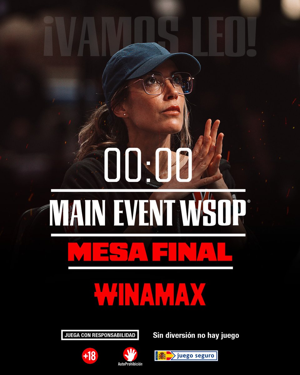 Winamax_Espana's tweet photo. 🤞 ¡HOY JUEGA LEO MARGETS LA MESA FINAL #WSOP2025!
La acción finalmente comenzará a las 13:30 (22:30h 🇪🇸) aunque las transmisiones recién comenzaran a las 15:00 (00:00h 🇪🇸).
Leo parte quinta en fichas con 33 BBs. Hoy se jugará hasta que queden 4 jugadores #VamosLeo. https://t.co/pMLvB15krs