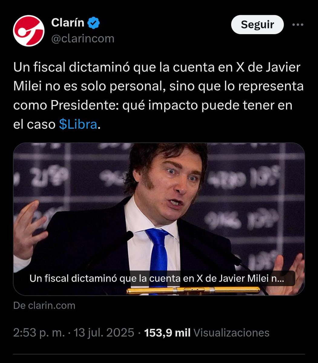 Mayra Mendoza ☀️ (@mayrasmendoza) on Twitter photo La consecuencia natural de esto debería ser un avance en la investigación de la causa $LIBRA, en la que están implicados el presidente <a href="/JMilei/">Javier Milei</a> y su hermana, el jefe, <a href="/KarinaMileiOk/">Karina Milei</a>.
La (así llamada) justicia tiene una oportunidad de demostrar que no va solo contra peronistas. Si La consecuencia natural de esto debería ser un avance en la investigación de la causa $LIBRA, en la que están implicados el presidente <a href="/JMilei/">Javier Milei</a> y su hermana, el jefe, <a href="/KarinaMileiOk/">Karina Milei</a>.
La (así llamada) justicia tiene una oportunidad de demostrar que no va solo contra peronistas. Si