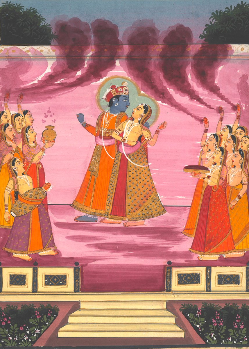 RAS_Soc's tweet image. #Ragamala paintings are visual interpretations of ‘ragas’, melodic frameworks for musical composition or improvisation in Indian classical music. These miniature paintings usually portray narrative scenes and are often complemented by poetic descriptions. (Artwork 067)
