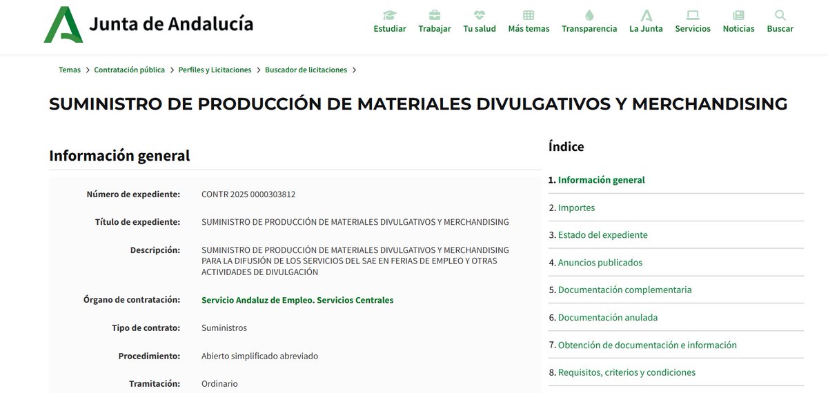 SAEmpleo's tweet image. 📢 El SAE licita un contrato para la producción de materiales divulgativos y merchandising destinados a ferias de empleo y acciones de promoción.
🗓 Plazo hasta el 28/07/2025 a las 15:00 h
🪙 Importe (sin IVA): 20.857,00 €
📎 Más info f.mtr.cool/kygtvizbiu
#EmpleoAndalucía